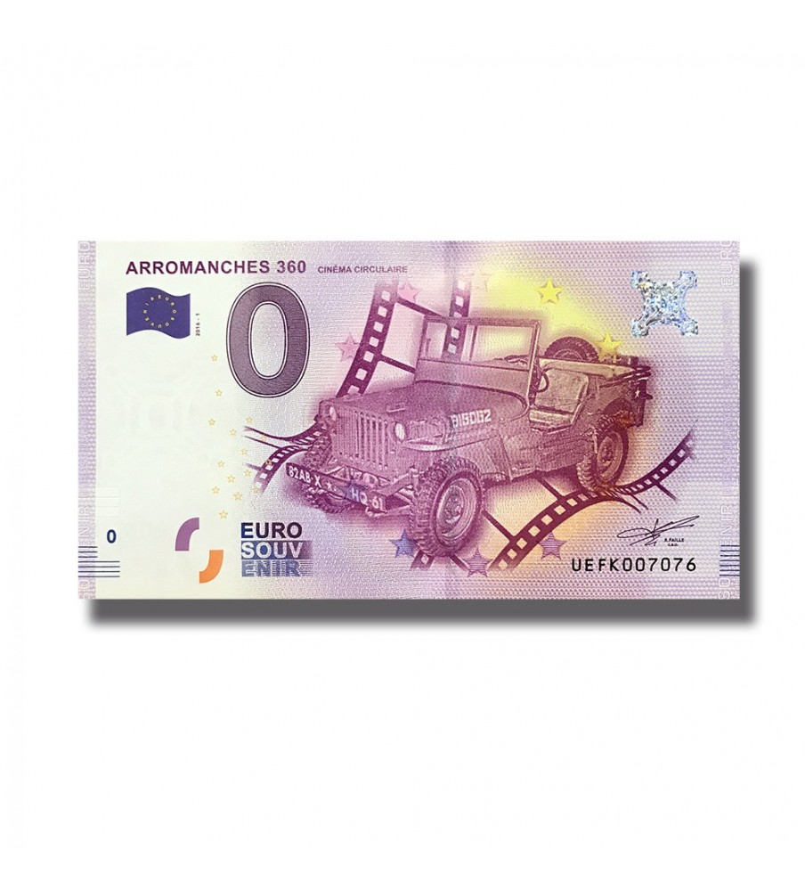 0 EURO SOUVENIR BANKNOTE ARROMANCHES 360 FRANCE 2016-1 UEFK