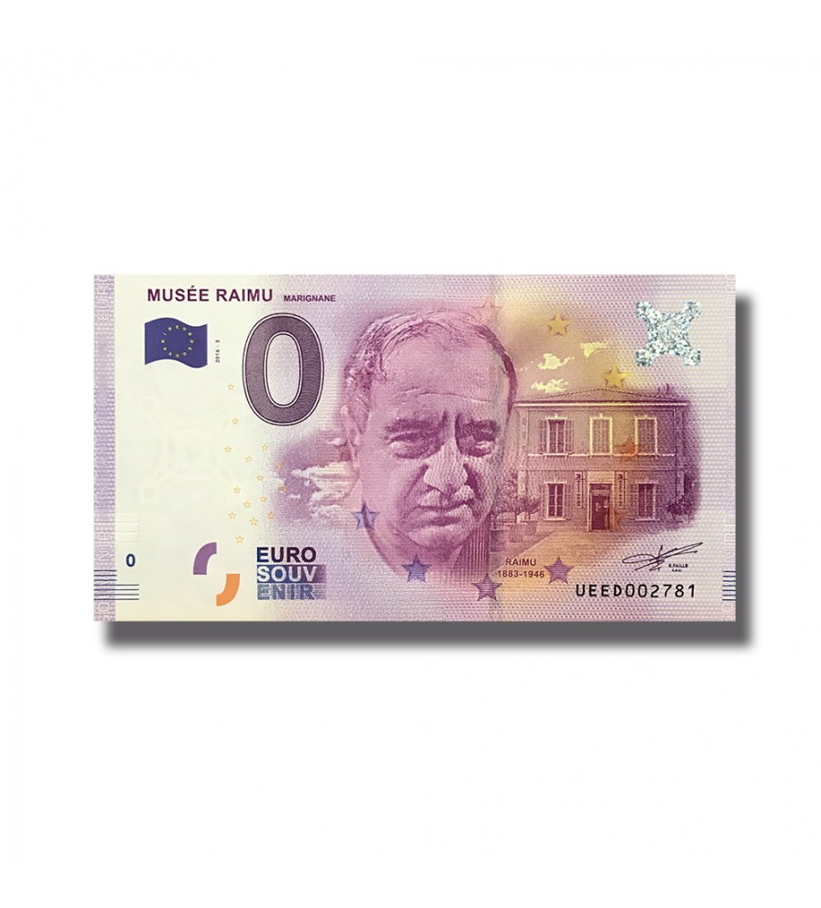 0 EURO SOUVENIR BANKNOTE MUSEE RAIMU FRANCE 2016-3 UEED