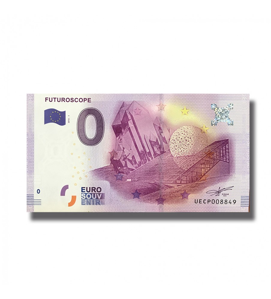 0 EURO SOUVENIR BANKNOTE FUTUROSCOPE FRANCE 2016-1 UECP