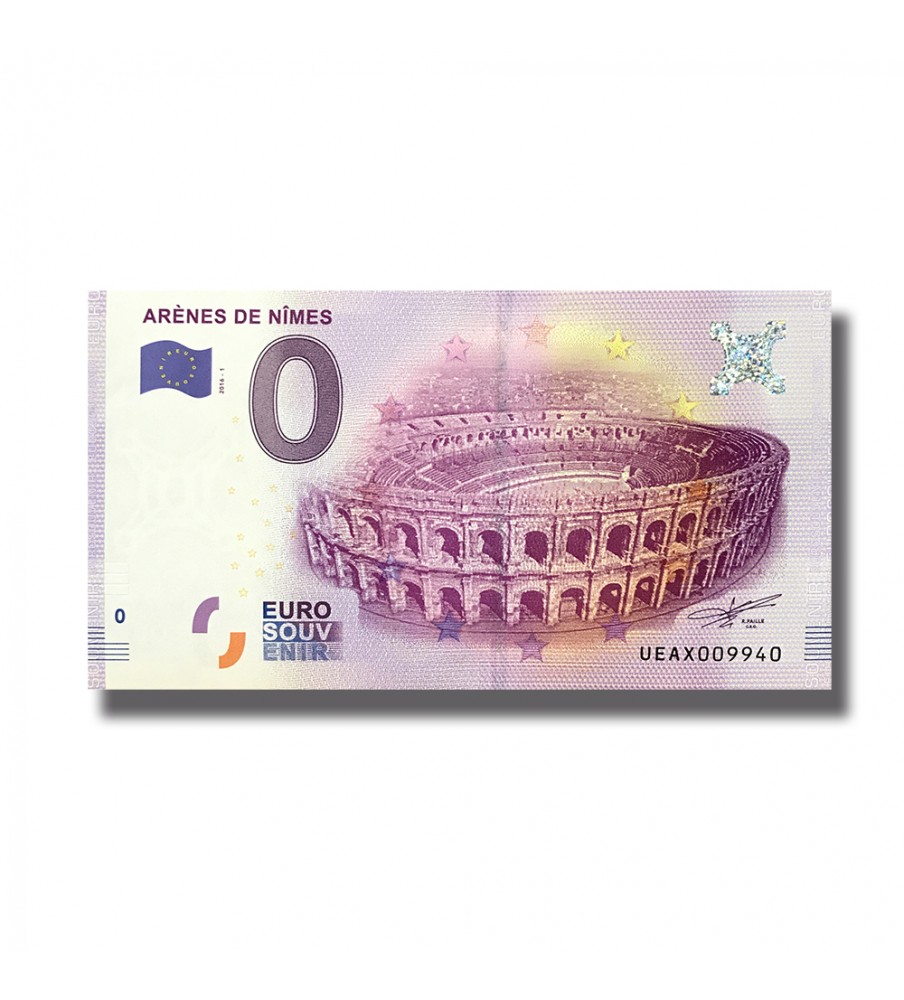 0 Euro Souvenir Banknote Arenes De Nimes France UEAX 2016-1
