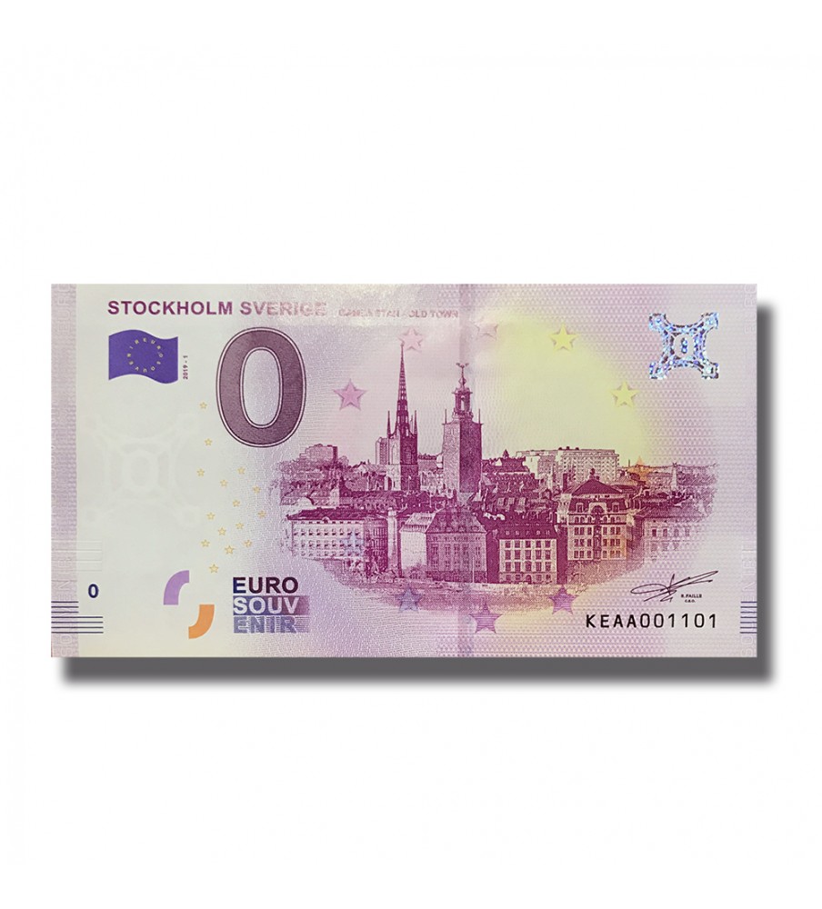 0 Euro Souvenir Banknote Stockholm Sverige Sweden KEAA 2019-1