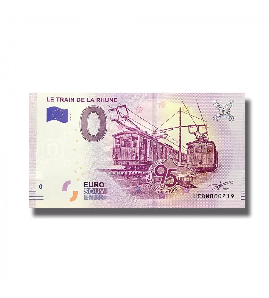 0 Euro Souvenir Banknote Le Train De La Ruhne France 2019-3 UEBN