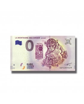 0 Euro Souvenir Banknote La Montagne Des Singes Kintzheim France 2019-4 UEFL