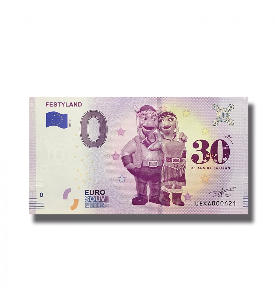 0 Euro Souvenir Banknote Festyland France 2019-3 UEKA 0 Euro Souvenir Banknote Festyland France 2019-3 UEKA