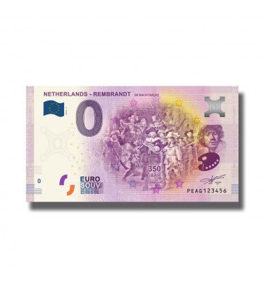 0 Euro Souvenir Banknote Rembrandt De Nachtwacht 350 Years Netherlands PEAG 2019-1