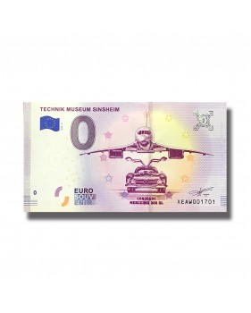 0 EuroSouvenir Banknote Technik Museum Sinsheim Concorde Mercedes Germany 2019-4 XEAW