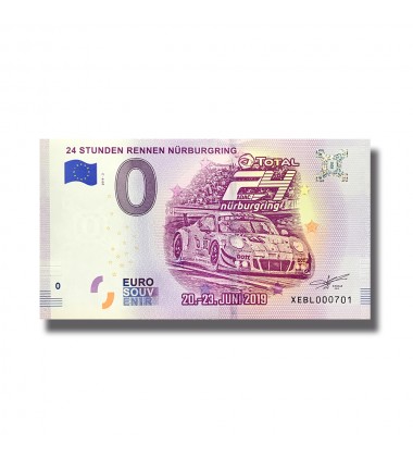 0 EuroSouvenir Banknote 24 Stunden Rennen Nurburgring Germany 2019-2 XEBL