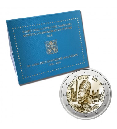 2019 Vatican 90th Anniversary Institution Of The State 2 Euro Coin