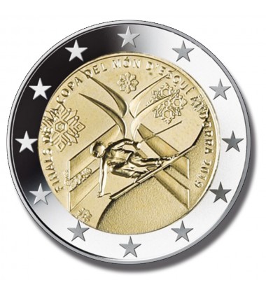 2019 ANDORRA ALPINE SKI 2 EURO COMMEMORATIVE COIN CARD