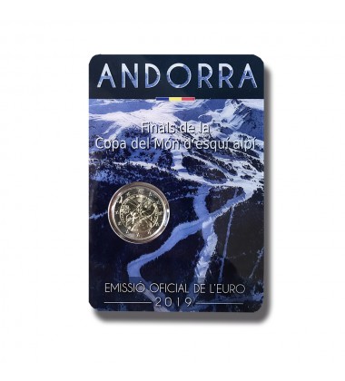 2019 ANDORRA ALPINE SKI 2 EURO COMMEMORATIVE COIN CARD