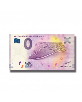 0 EURO SOUVENIR BANKNOTE MALTA GRAND HARBOUR FEAH 2019-1