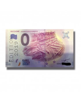 0 EURO SOUVENIR BANKNOTE RICCIONE ITALY PERFORATED EDIZIONE 2019 SEAL 006080