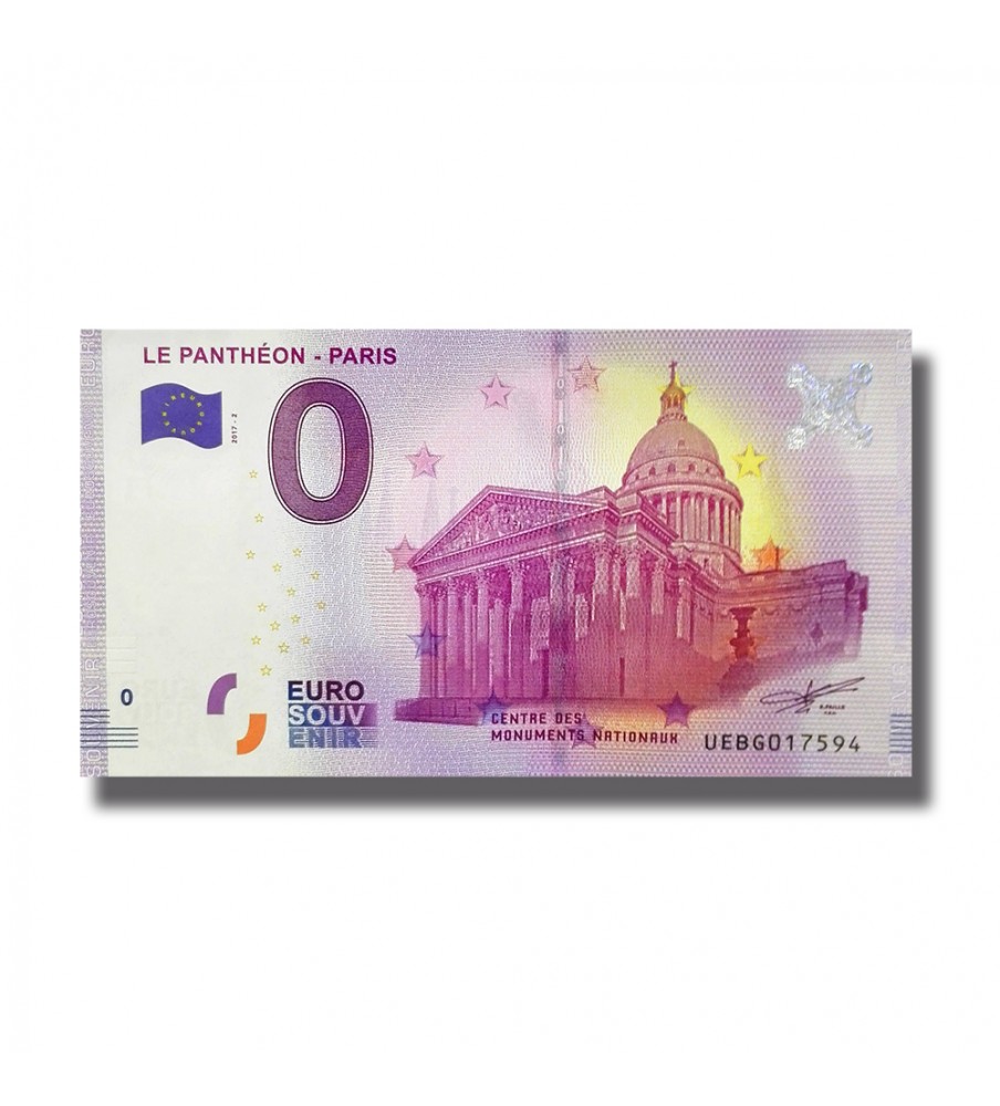 0 Euro Souvenir Banknote Le Pantheon Paris France UEBG 2019-1