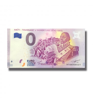 0 Euro Souvenir Banknote Haiti Toussaint L'Overture 1743-1803 Turkey HTAA 2019-1