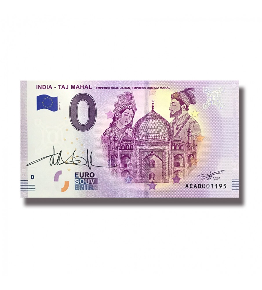 0 Euro Souvenir Banknote Taj Mahal Signed By Artist Alexia Coppini India AEAB 2019-1