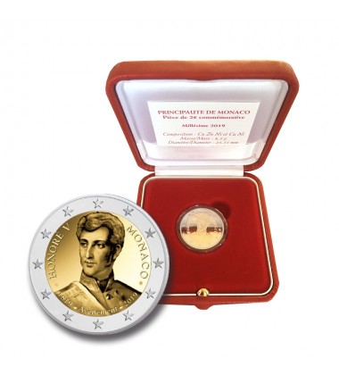 2019 Monaco 200 Years of Prince Honore V 2 Euro Coin PROOF