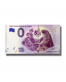 0 Euro Souvenir Banknote Parc Zoologique De Paris France UEBR 2019-4
