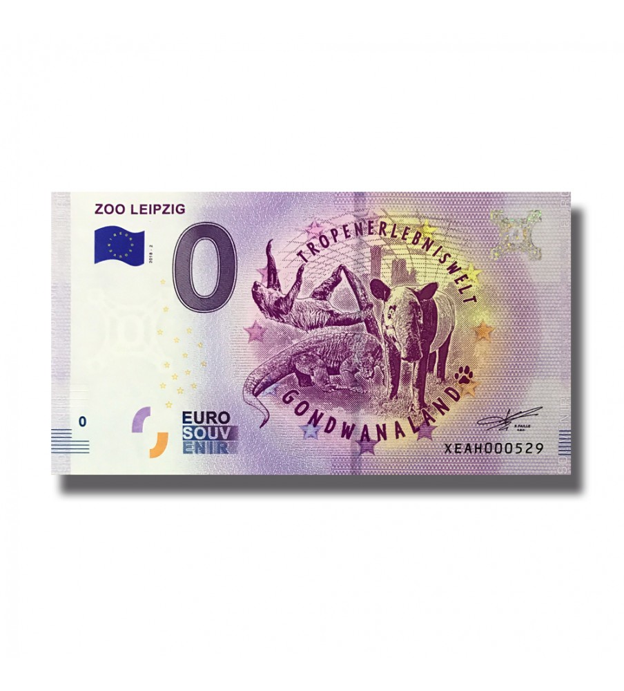 0 Euro Souvenir Banknote Zoo Leipzig Germany XEAH 2018-2