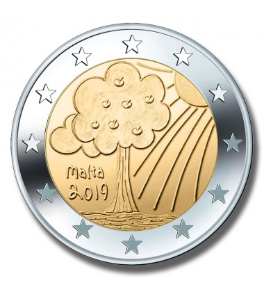 2019 MALTA NATURE AND ENVIRONMENT 2 EURO COMMEMORATIVE COIN
