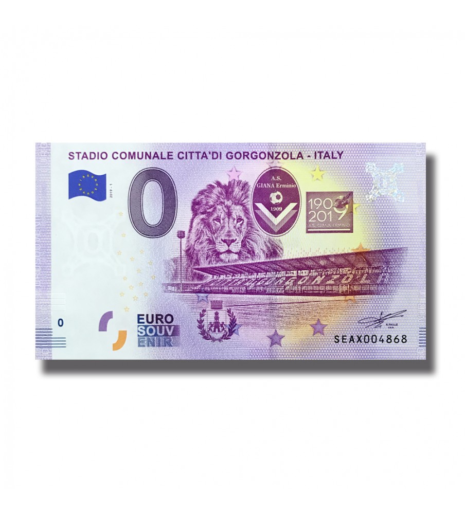 0 Euro Souvenir Banknote Stadio Comunale Citta Di Gogonzola Italy SEAX 2019-1