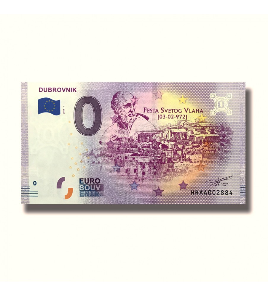 0 EURO BANKNOTE SOUVENIR DUBROVNIK CROATIA HRAA 2019-1