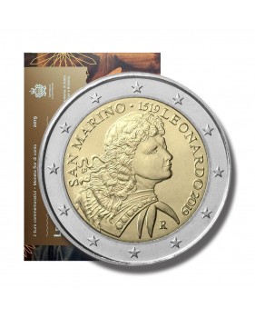 2019 SAN MARINO LEONARDO DA VINCI 2 EURO COMMEMORATIVE COIN