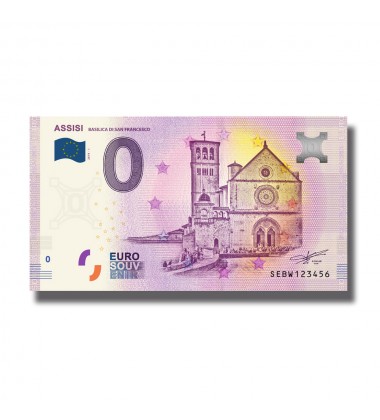 0 EURO SOUVENIR BANKNOTE ASSISI BASILICA DI SAN FRANCESO ITALY SEBW 2019-1