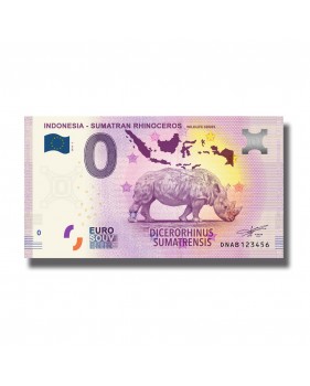 0 EURO SOUVENIR BANKNOTE INDONESIA SUMATRAN RHINOCEROS 006300 DNAB 2019-3