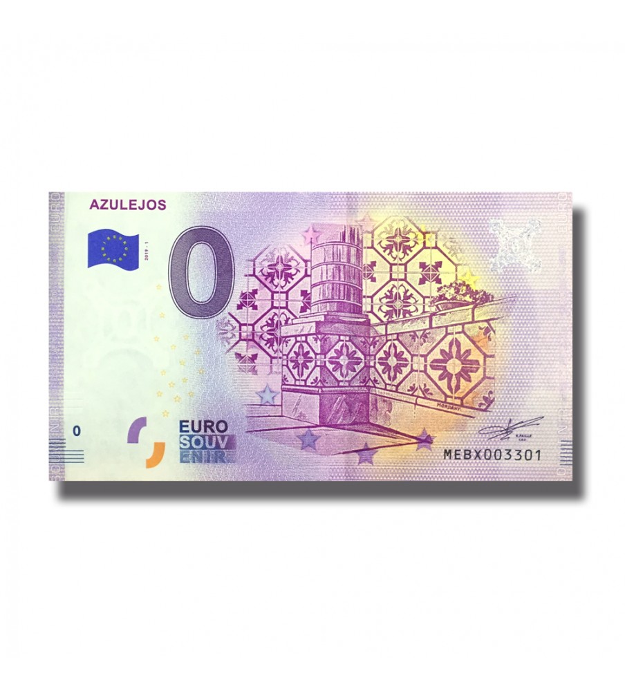 0 EURO SOUVENIR BANKNOTE AZULEJOS PORTUGAL MEBX 2019-1