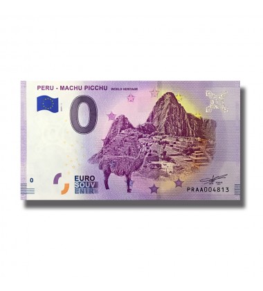 0 EURO SOUVENIR BANKNOTE PERU MACCHU PICCU PRAA 2019-1