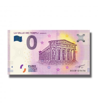 0 Euro Souvenir Banknote La Valle De Templi Italy SECB 2020-1