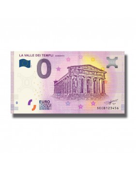 0 EURO SOUVENIR BANKNOTE LA VALLE DE TEMPLI SECB 2020-1