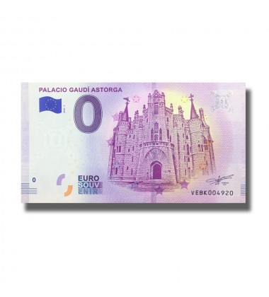 0 EURO SOUVENIR BANKNOTE PALACIO GAUDI ASTORGA SPAIN VEBK 2018-1