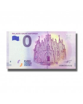 0 EURO SOUVENIR BANKNOTE PALACIO GAUDI ASTORGA SPAIN VEBK 2018-1