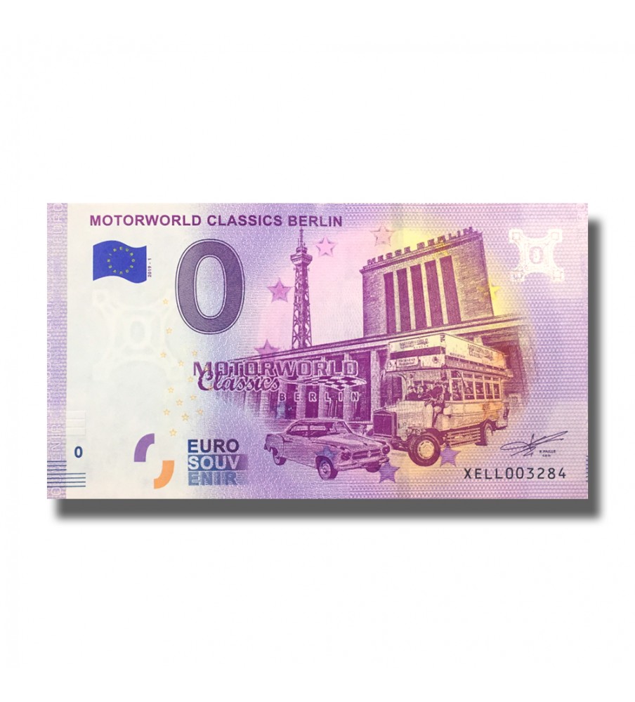 0 EURO SOUVENIR BANKNOTE MOTORWORLD CLASSICS BERLIN GERMANY XELL 2019-1