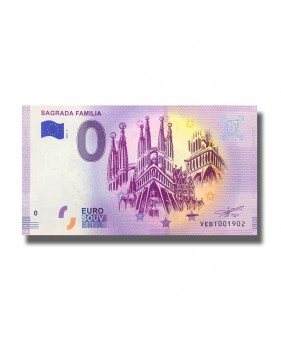 0 EURO BANKNOTE SOUVENIR SAGRADA FAMILIA SPAIN 2020-2