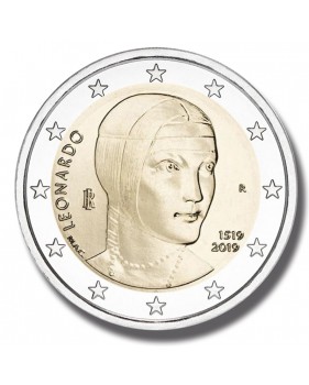 2019 ITALY LEONARDO DA VINCI 2 EURO COMMEMORATIVE COIN
