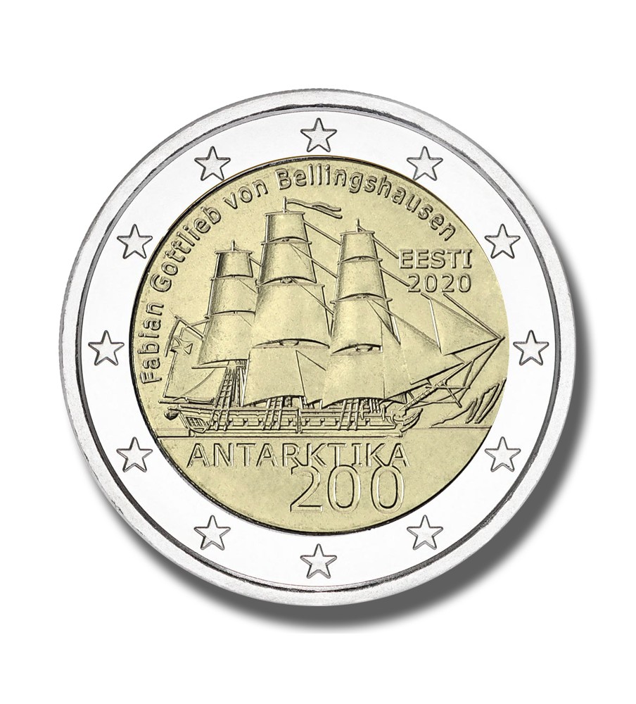 2020 ESTONIA 200 YEARS DISCOVERY OF ANTARTICA 2 EURO COMMEMORATIVE COIN