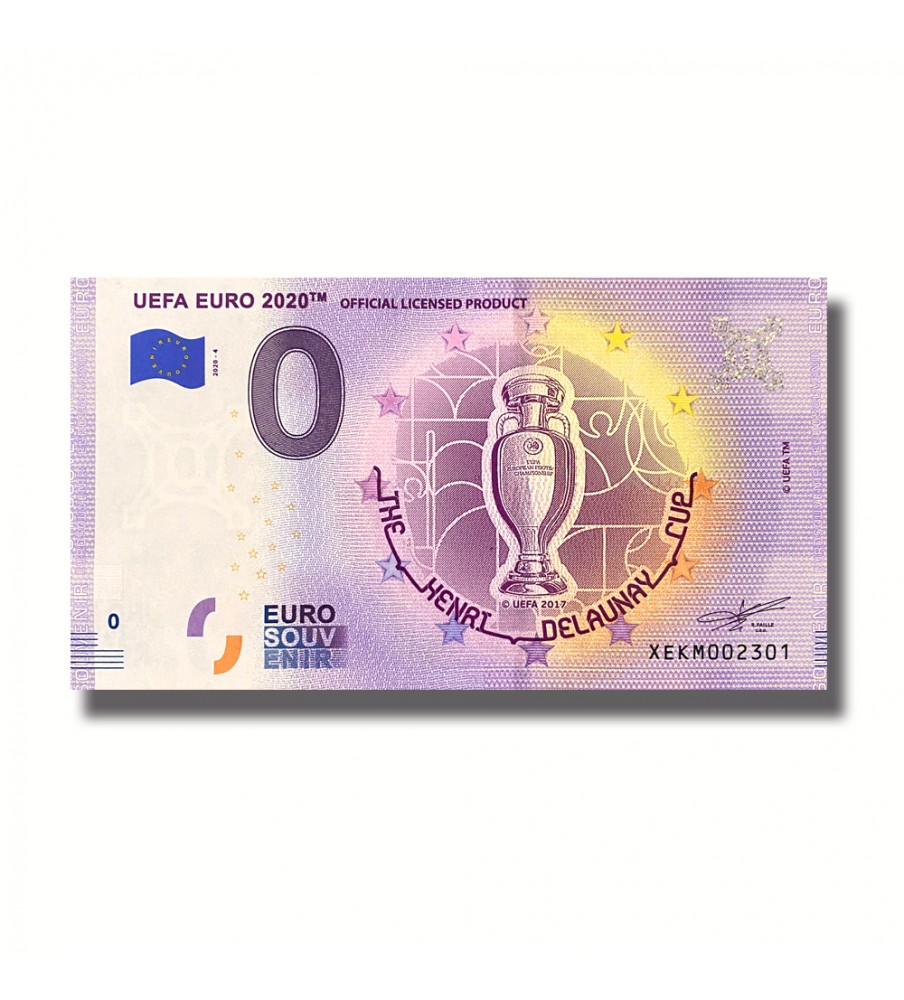 0 Euro Souvenir Banknote UEFA Henri Delaunay Cup Euro 2020 Official Licensed Product France XEKM 2020-4