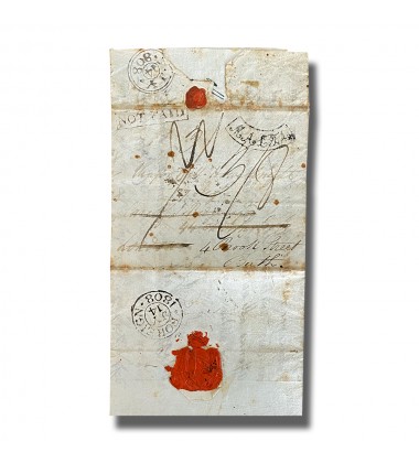 1808 Malta Cursive and NOT PAID Cancellation Postal History to Bath UK