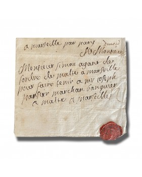 1719 Malta Letter from France Liion Postal History with A Marseille Routing