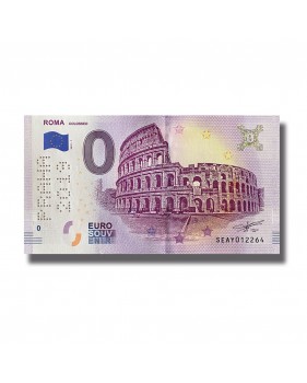 0 EURO SOUVENIR BANKNOTE ROMA COLOSSEO ITALY SEAY PERFORATED PRAHA 2019