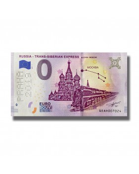 0 EURO SOUVENIR BANKNOTE RUSSIA TRANS SIBERIA EXPRESS MOSCOW PERFORATED 2019-1 QEAH