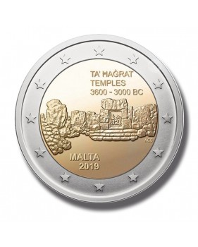 2019 MALTA TA HAGRAT 'F' MINT MARK 2 EURO COIN