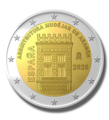 2020 SPAIN ARAGON MUDEJAR ARCHITECTURE 2 EURO COIN