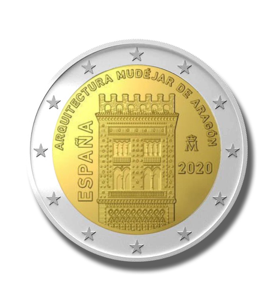 2020 SPAIN ARAGON MUDEJAR ARCHITECTURE 2 EURO COIN