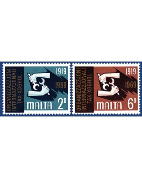 MALTA STAMPS 50TH ANNIVERSARY OF THE INT LABOUR ORGANIZATION