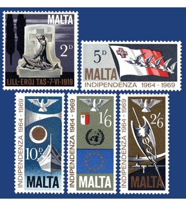 MALTA STAMPS 5TH ANNIVERSARY OF INDEPENDENCE