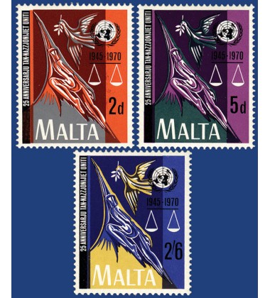 MALTA STAMPS 25TH ANNIVERSARY OF THE UNITED NAITONS