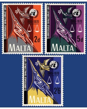 MALTA STAMPS 25TH ANNIVERSARY OF THE UNITED NAITONS